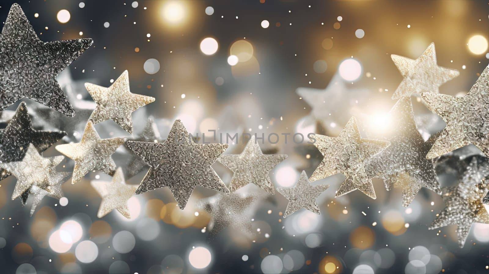 Abstract shiny background with silver glitter. Scattered confetti sparkles with light blue pastel color. Generated AI