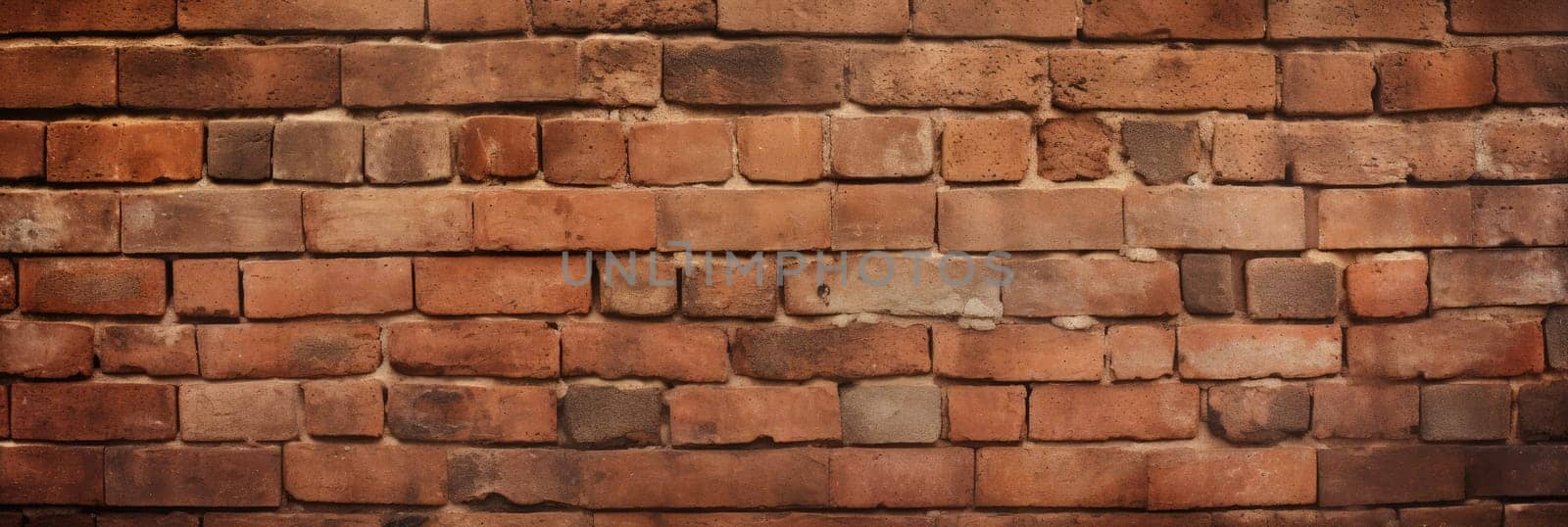 Abstract grunge brick wall texture background. Long website header or banner format. AI