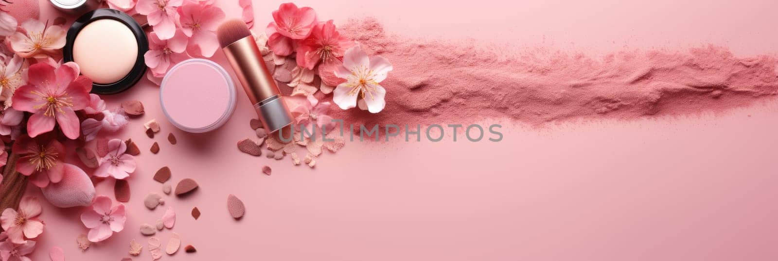Stylish pink background for cosmetics mockup by natali_brill