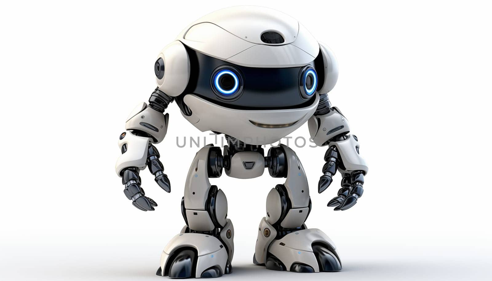 Futuristic robot on a white background by Nadtochiy