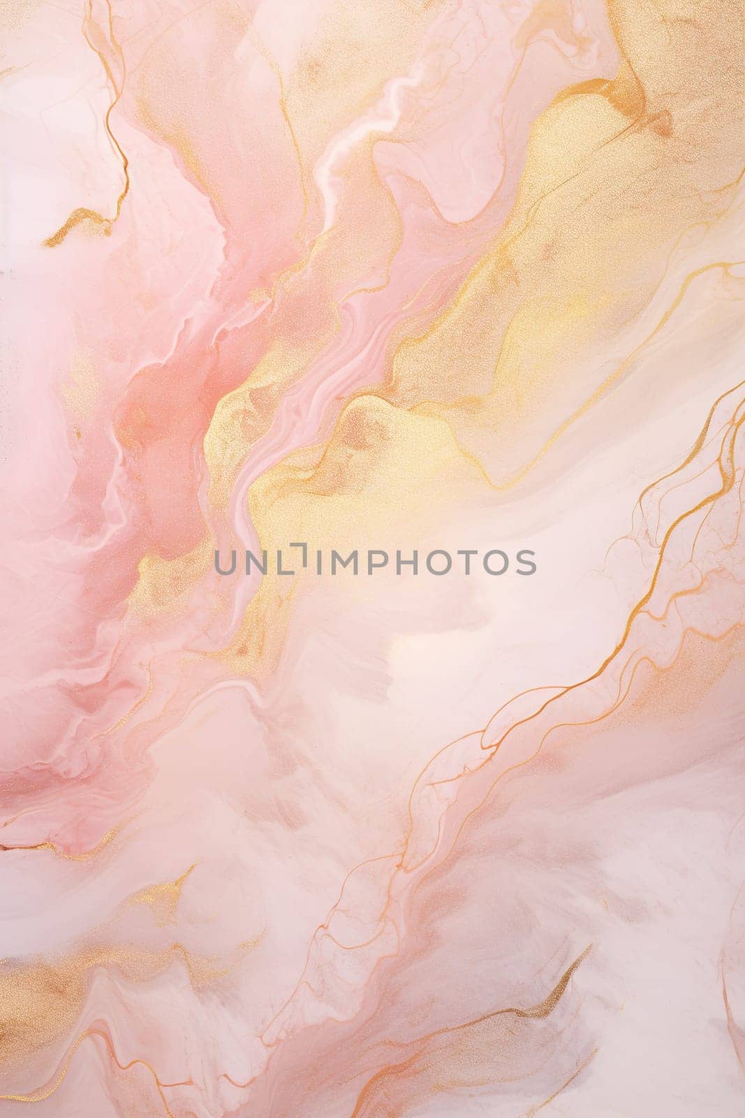 Soft pink marble with delicate gold veins, perfect for wedding stationery, feminine branding materials, and gentle background designs. Pastel colors. Vertical format. Generative AI