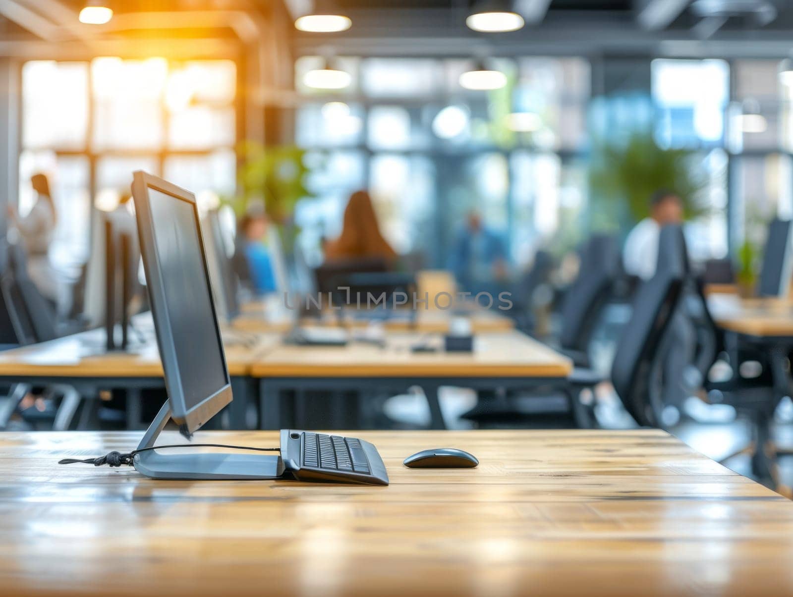 Beautiful blurred background of a light modern office.