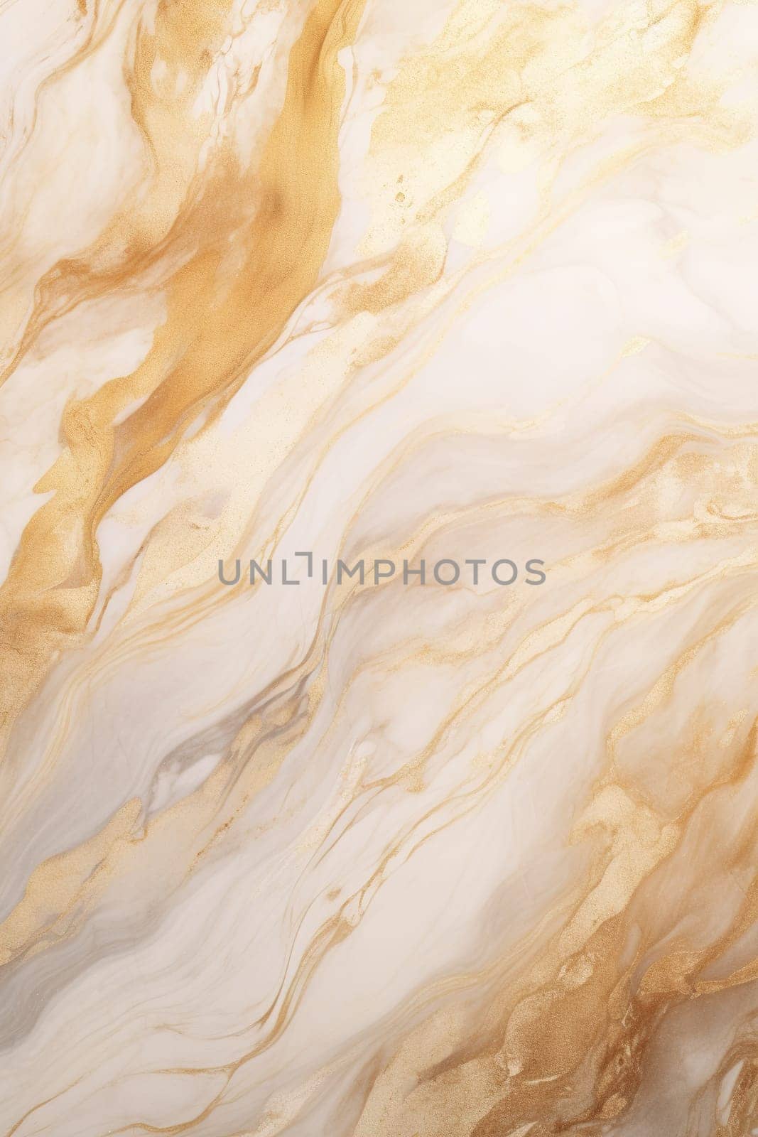 Sumptuous beige marble texture with golden veins, perfect for creating a luxurious backdrop for home decor, elegant stationery, or upscale marketing materials. Vertical format. Generative AI