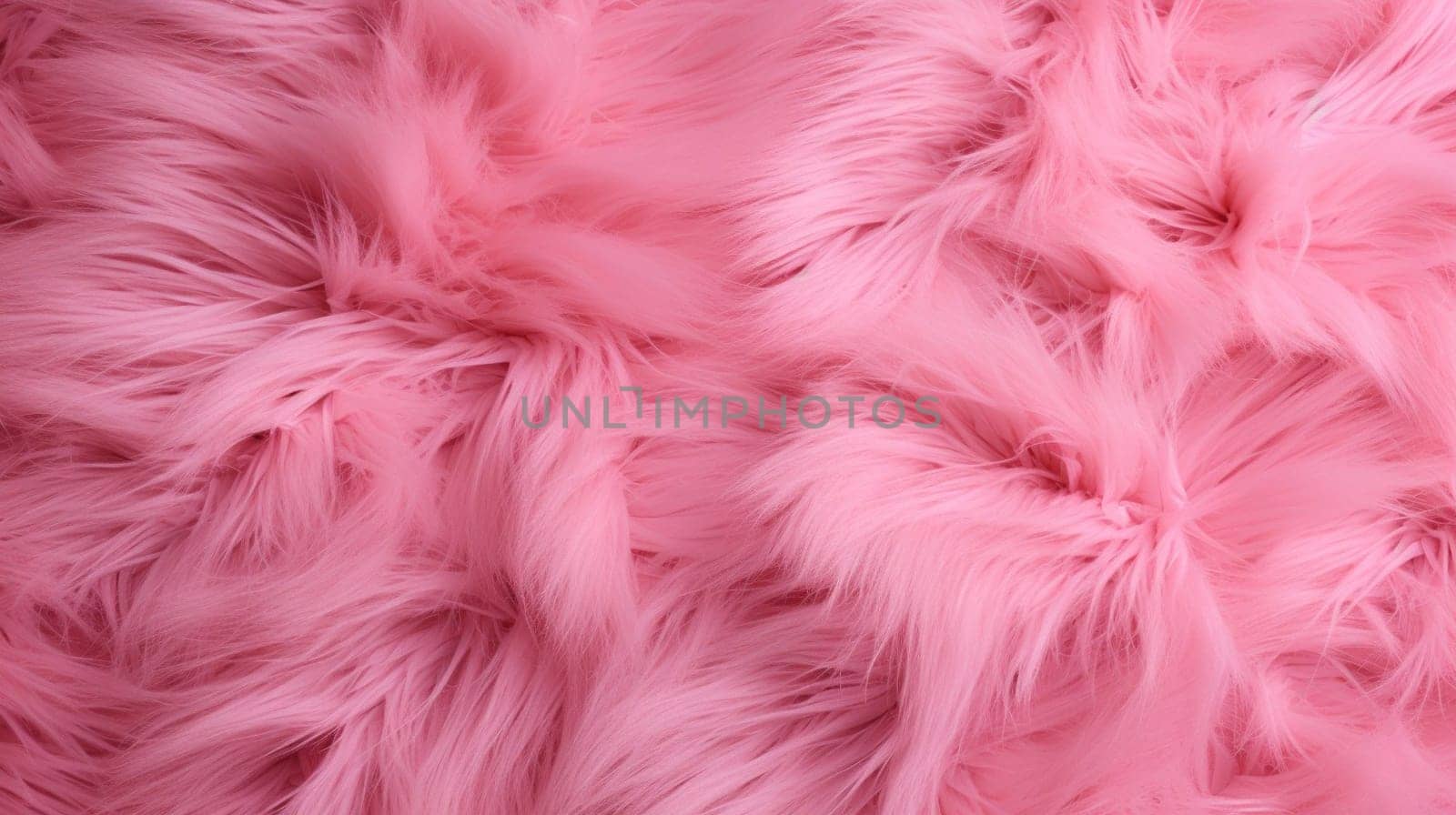 Pink fur for background or texture. Flat lay, top view, copy space. by kizuneko