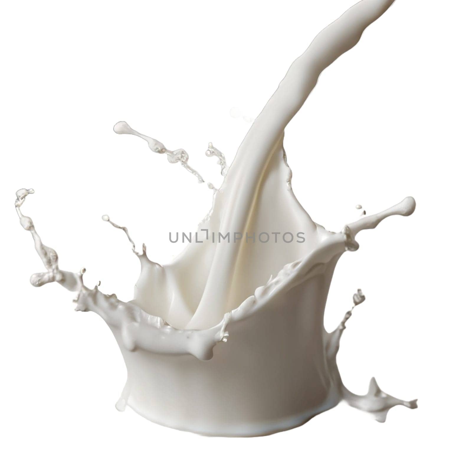 Pouring milk splash isolated on white background. Splash of milk or cream isolated on white background With clipping path. High quality image