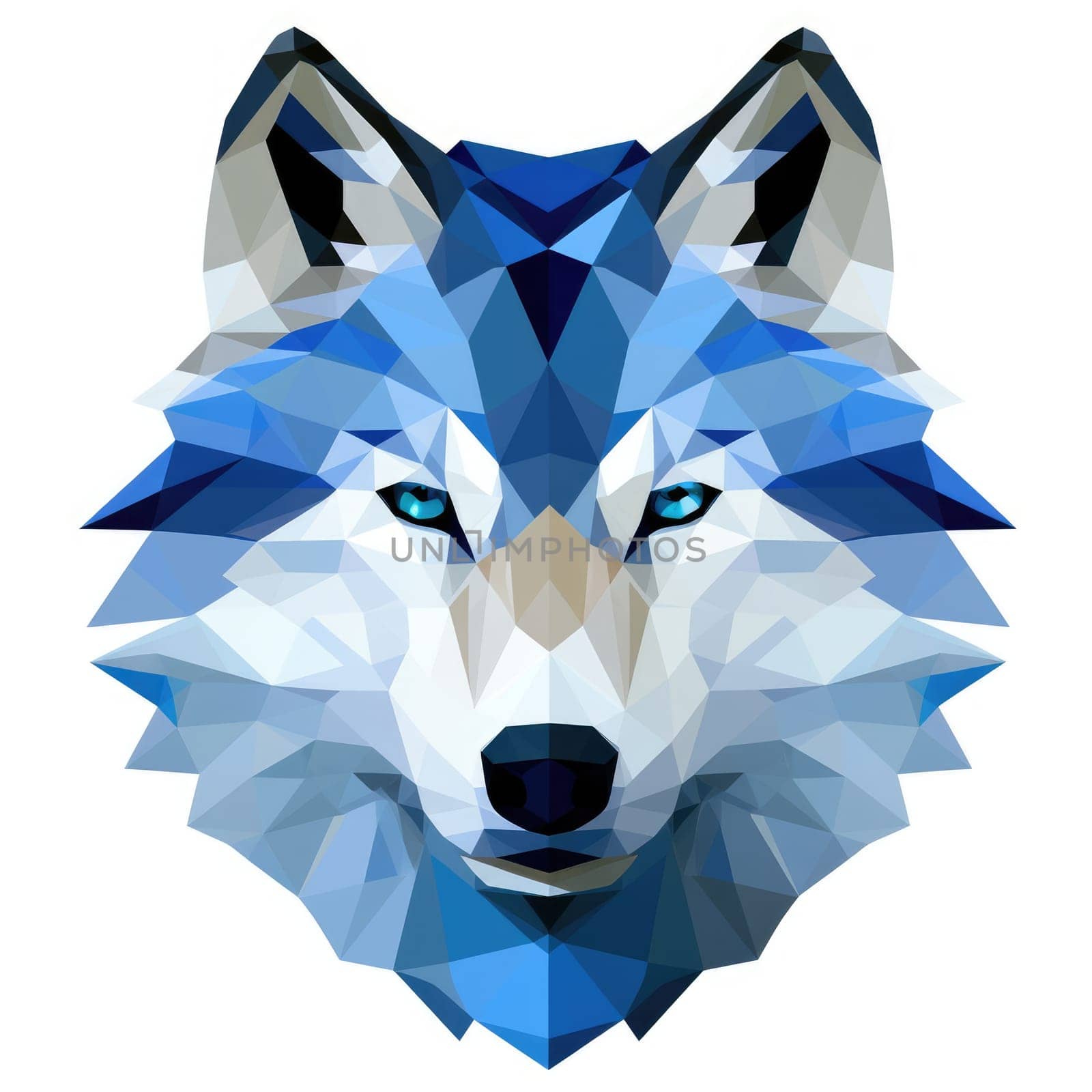 Portrait of a wolf in a decorative psychedelic pop art style. Template for poster, sticker, t-shirt print, sticker, etc.