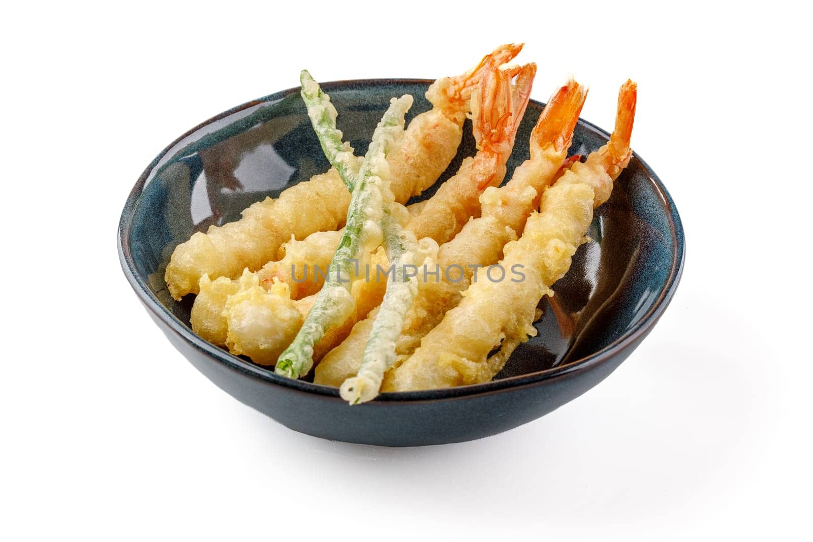 shrimp baked in batter on a white background studio shooting 3