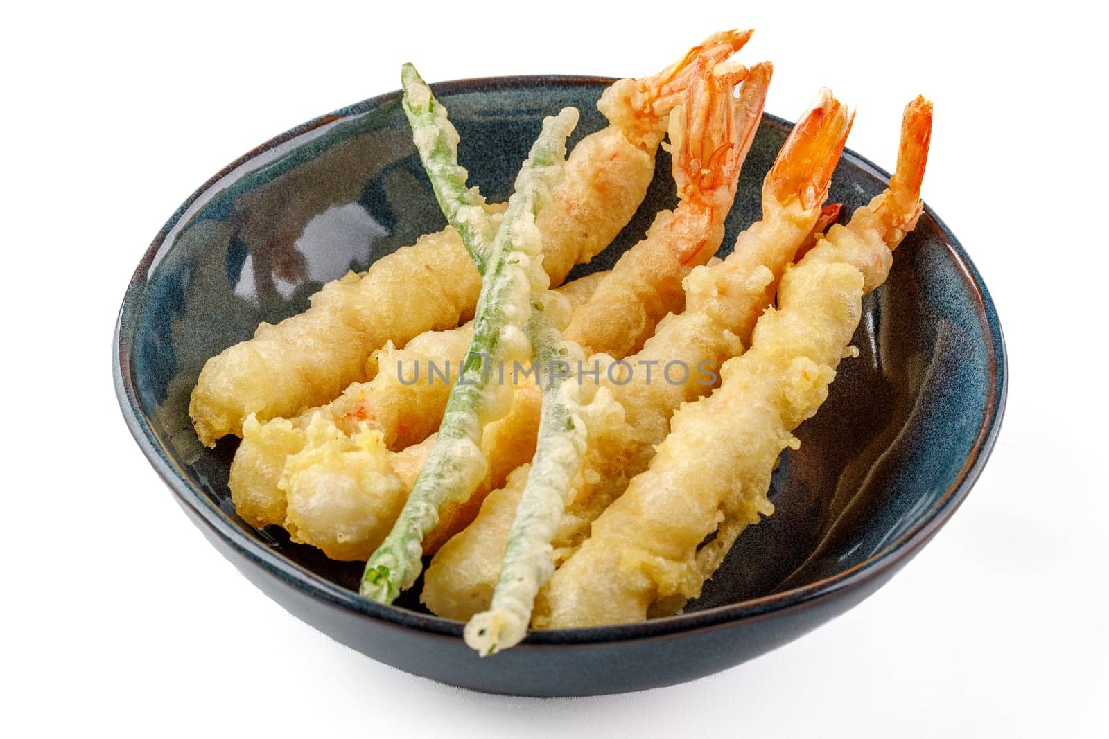 shrimp baked in batter on a white background studio shooting 5