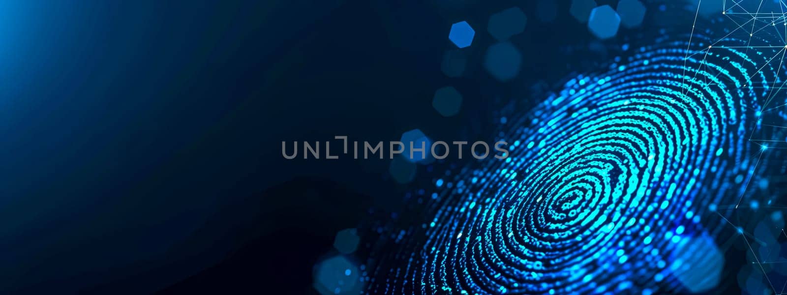 Blue Digital Fingerprint Biometrics for Secure Authentication and Cyber Security by Edophoto