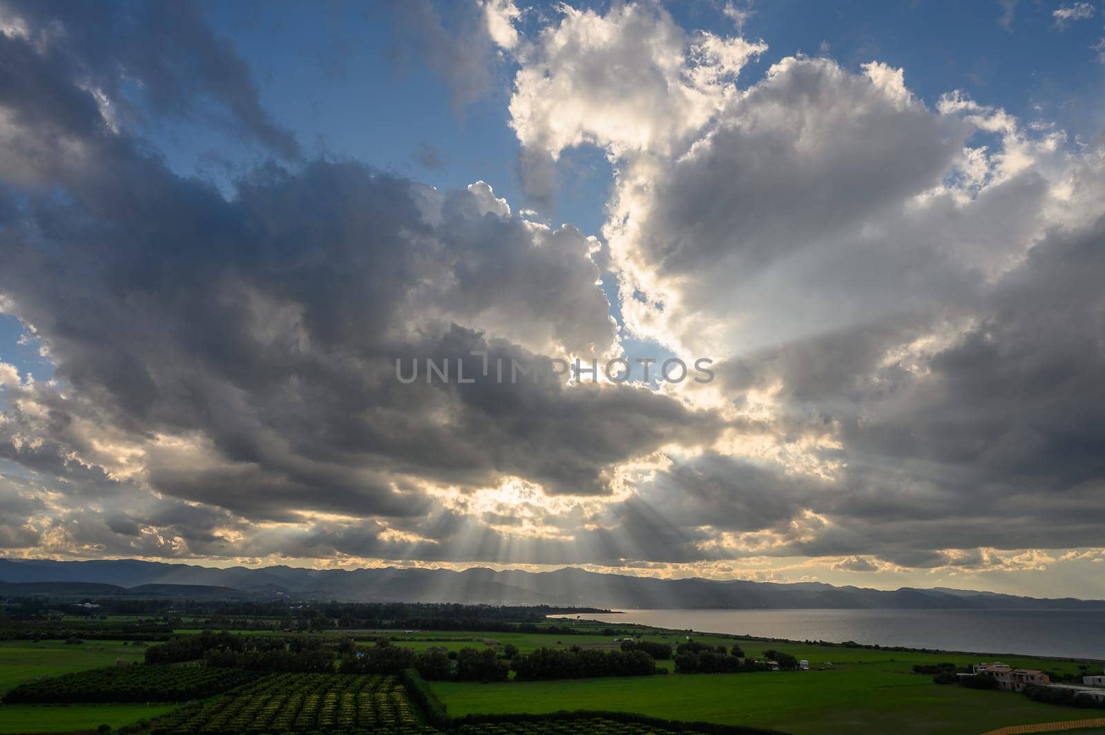 clouds over the village and mountains in winter in Cyprus 10