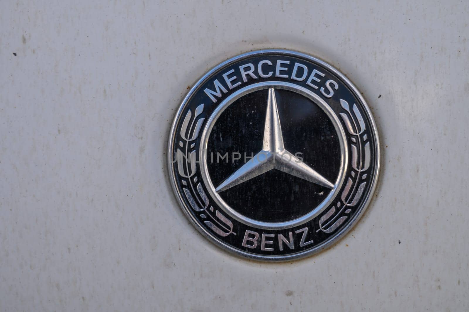 Girne / Cyprus - 01.27.2024: Mercedes car emblem on the car