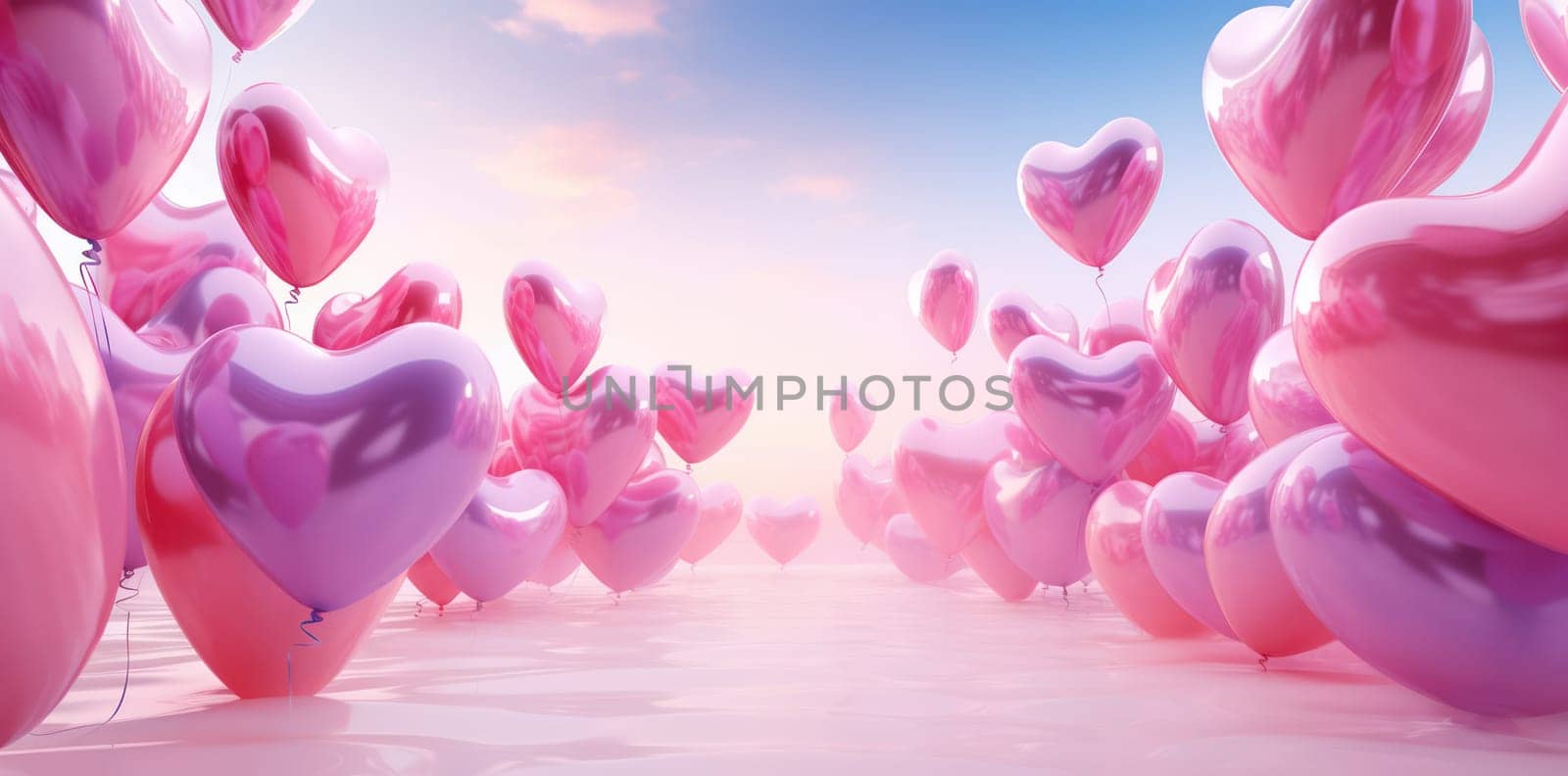 Love's Celebration: A Romantic Balloon Wedding on Pink Valentine's Day. by Vichizh