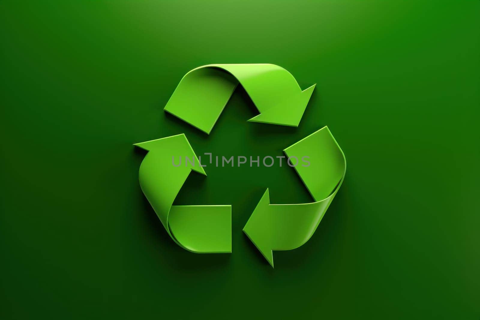 Green recycle icon concept, green recycle symbol on isolated background.