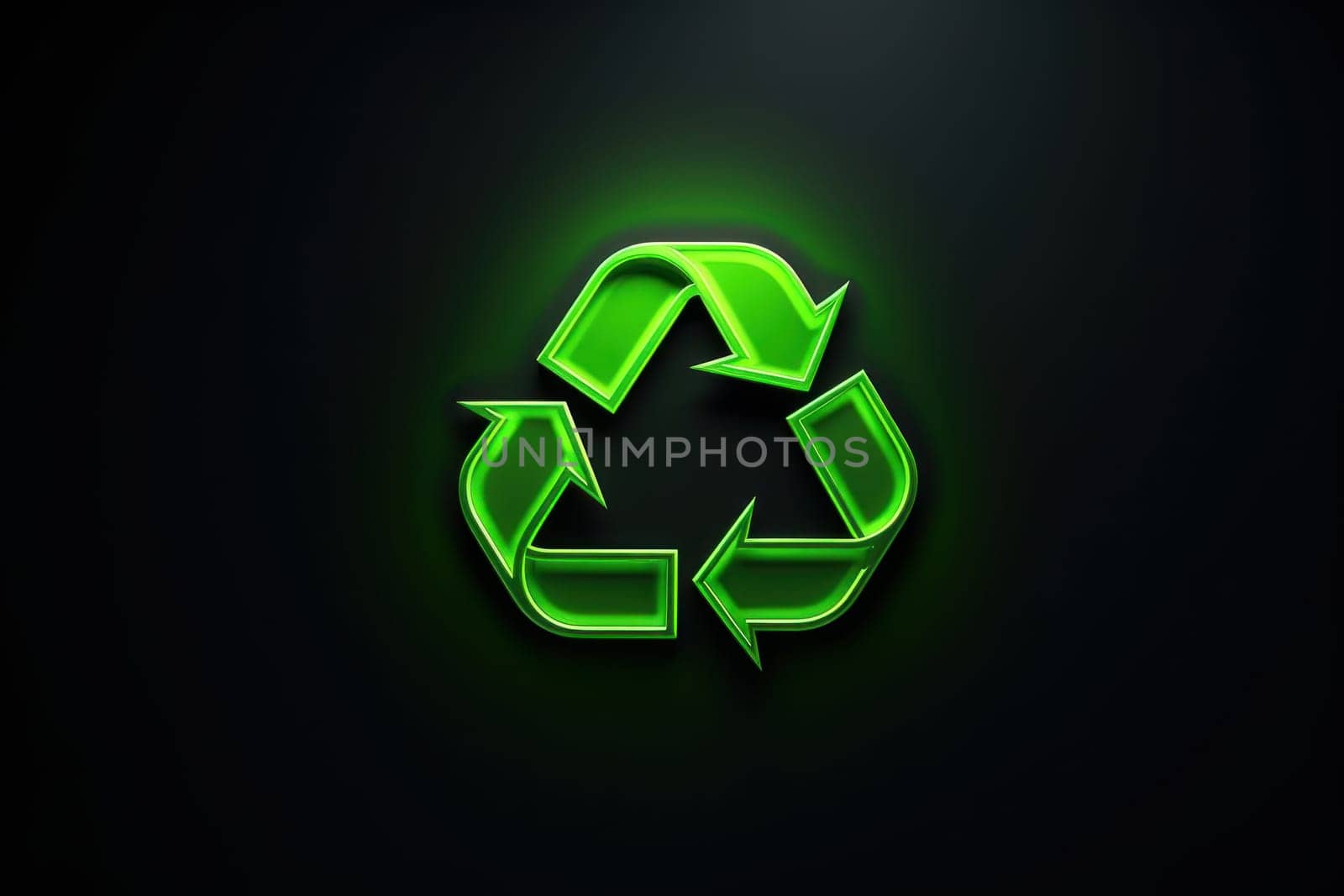Green recycle icon concept, green recycle symbol on isolated background.
