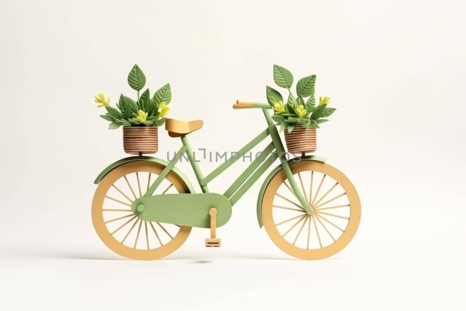 concept of eco car with nature in the city.