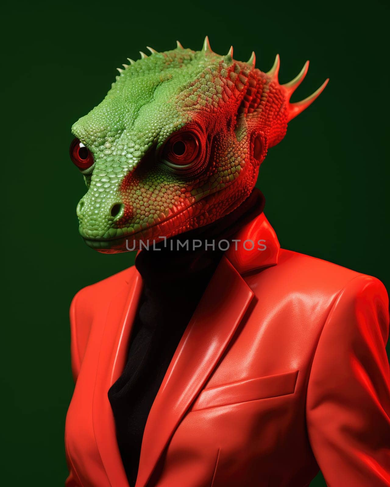 Reptiloid humanoid. Portrait of a lizard woman by palinchak