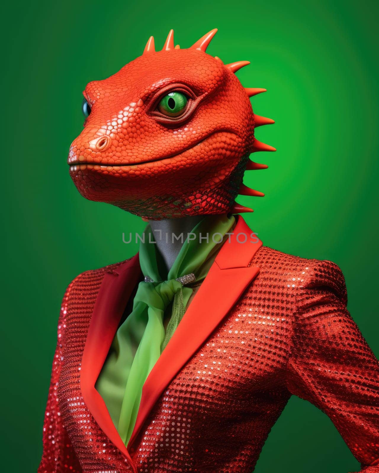 Reptiloid humanoid. Portrait of a lizard woman by palinchak