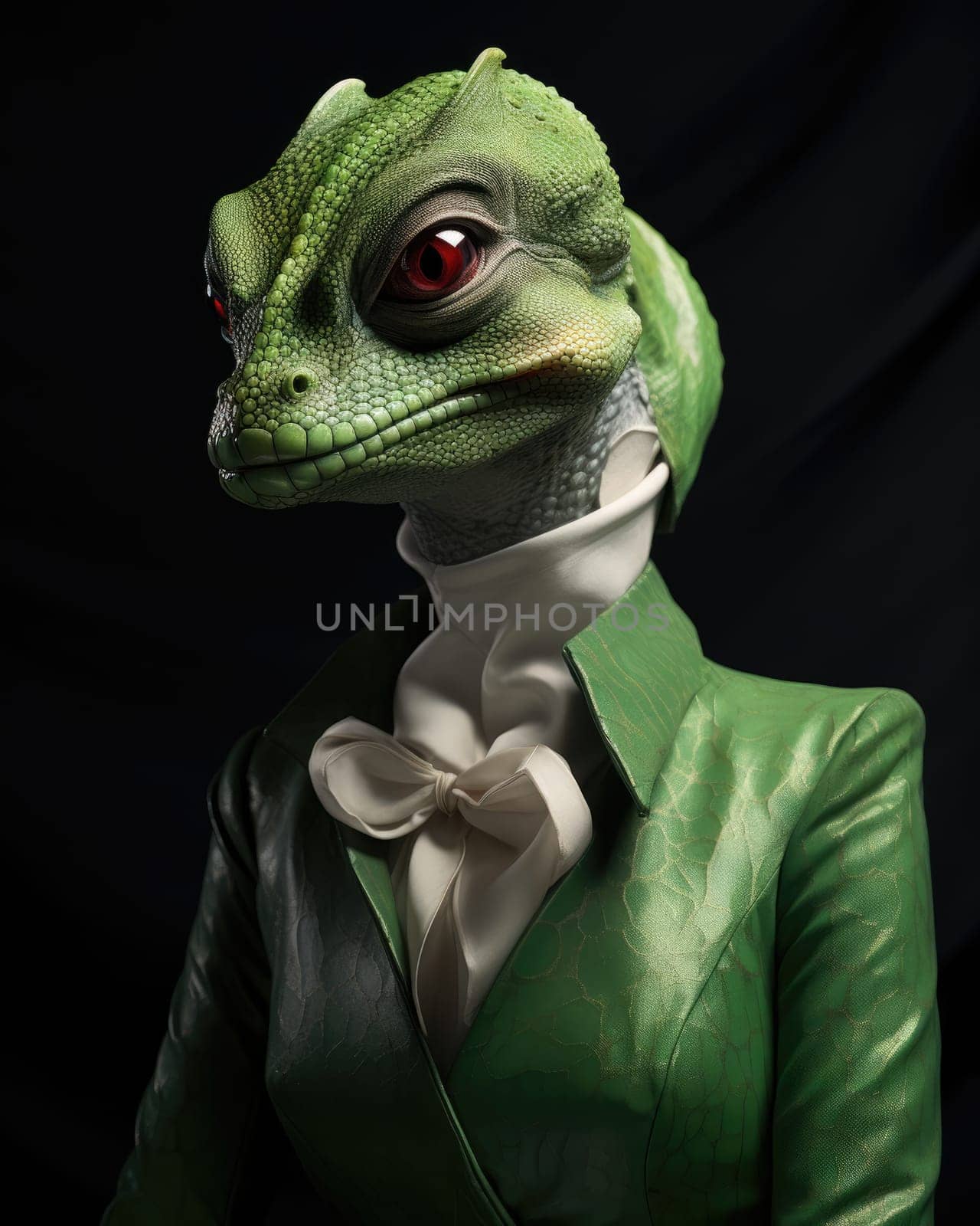 Reptiloid humanoid. Portrait of a lizard woman by palinchak