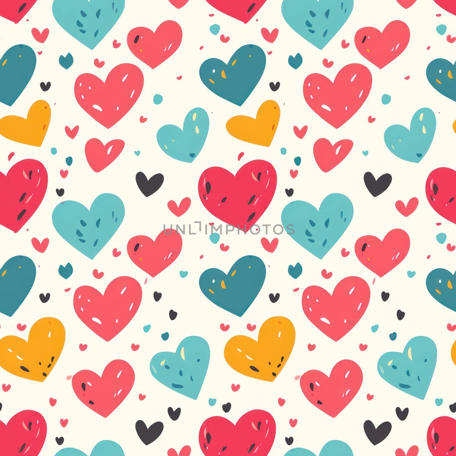 Cute valentine seamless pattern. Generative AI.