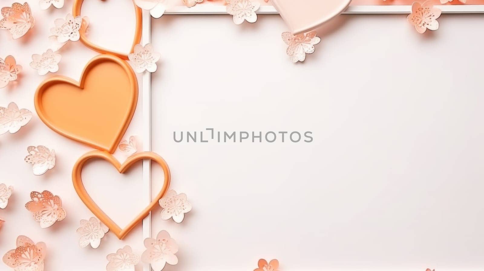 Valentine decoration minimalistic frame. Generative AI by golfmerrymaker