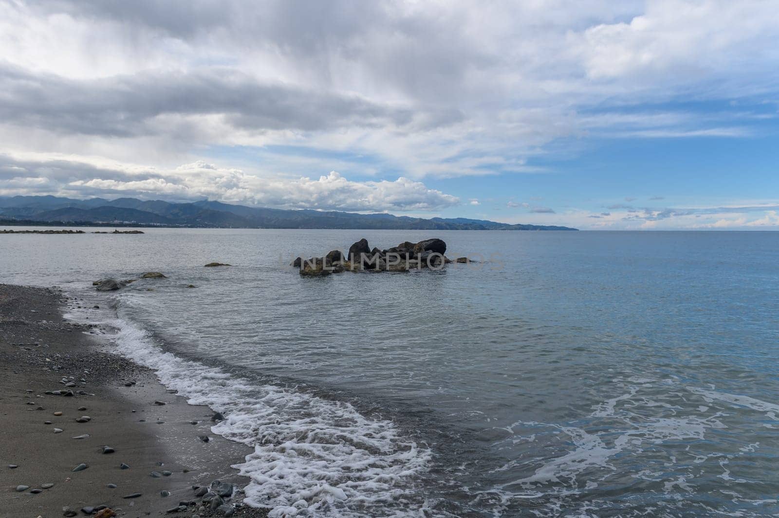 coast and waves on the Mediterranean sea on a winter day in Cyprus 8
