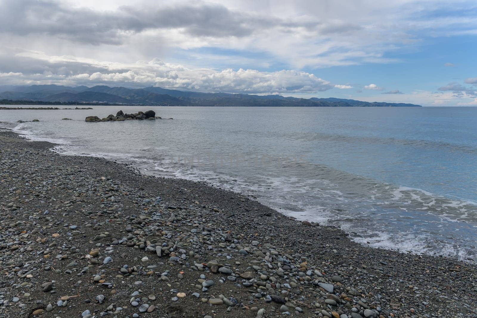 coast and waves on the Mediterranean sea on a winter day in Cyprus 7
