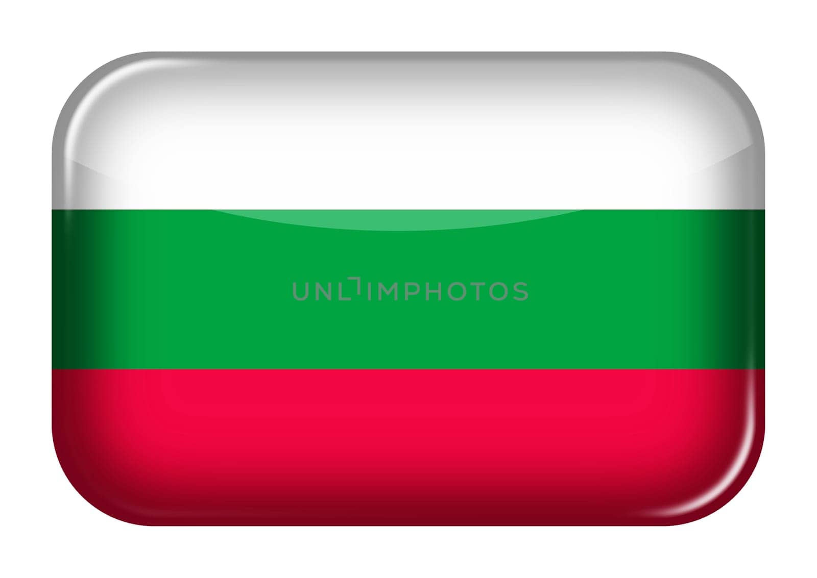 A Bulgaria web icon rectangle button with clipping path 3d illustration