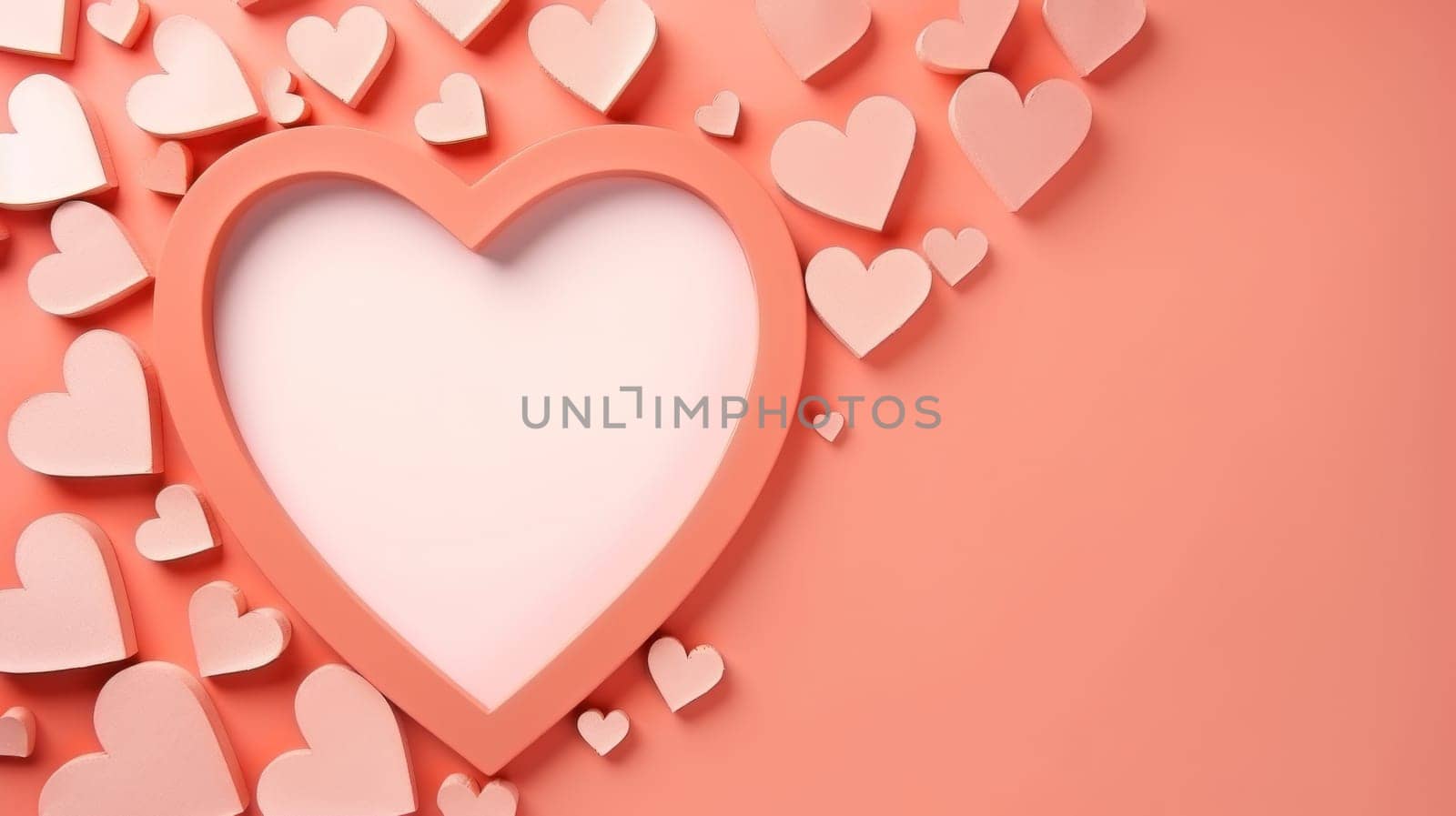 Valentine decoration minimalistic frame. Generative AI by golfmerrymaker