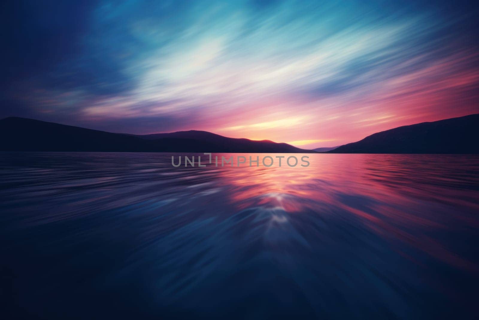 Blurred out of focus total blur photo of a stunning interpretation of lake.