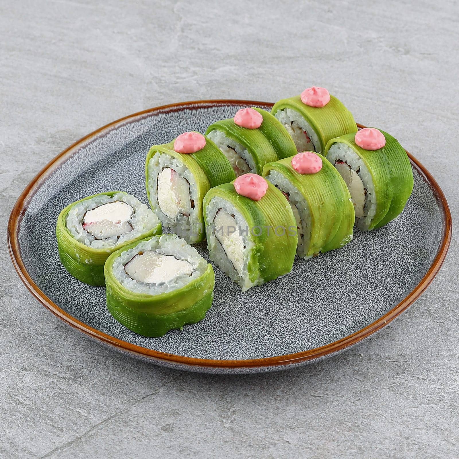 Roll Midori on a stone background studio shooting 1 by Mixa74