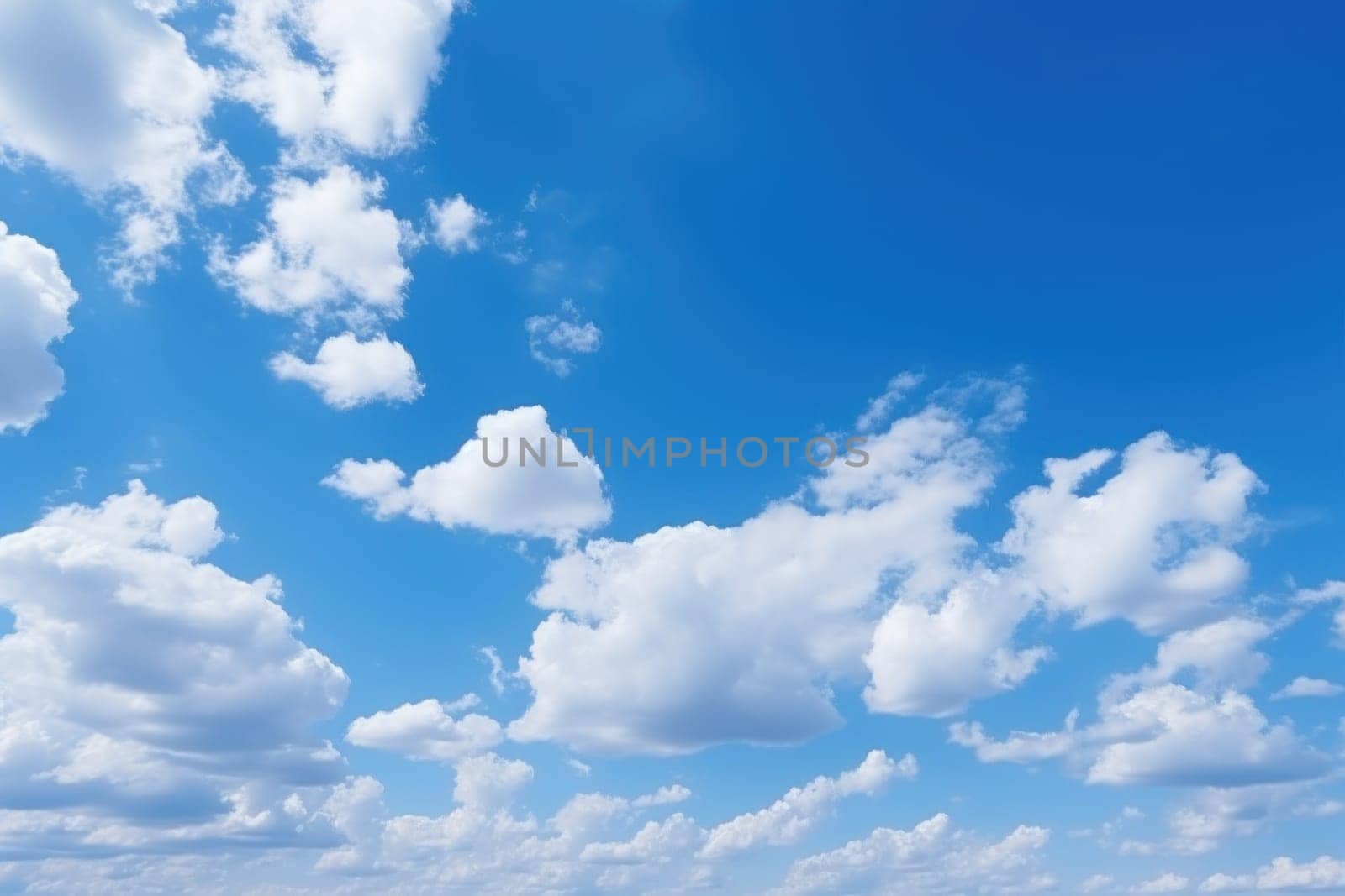 Blue sky background with tiny clouds wallpaper.