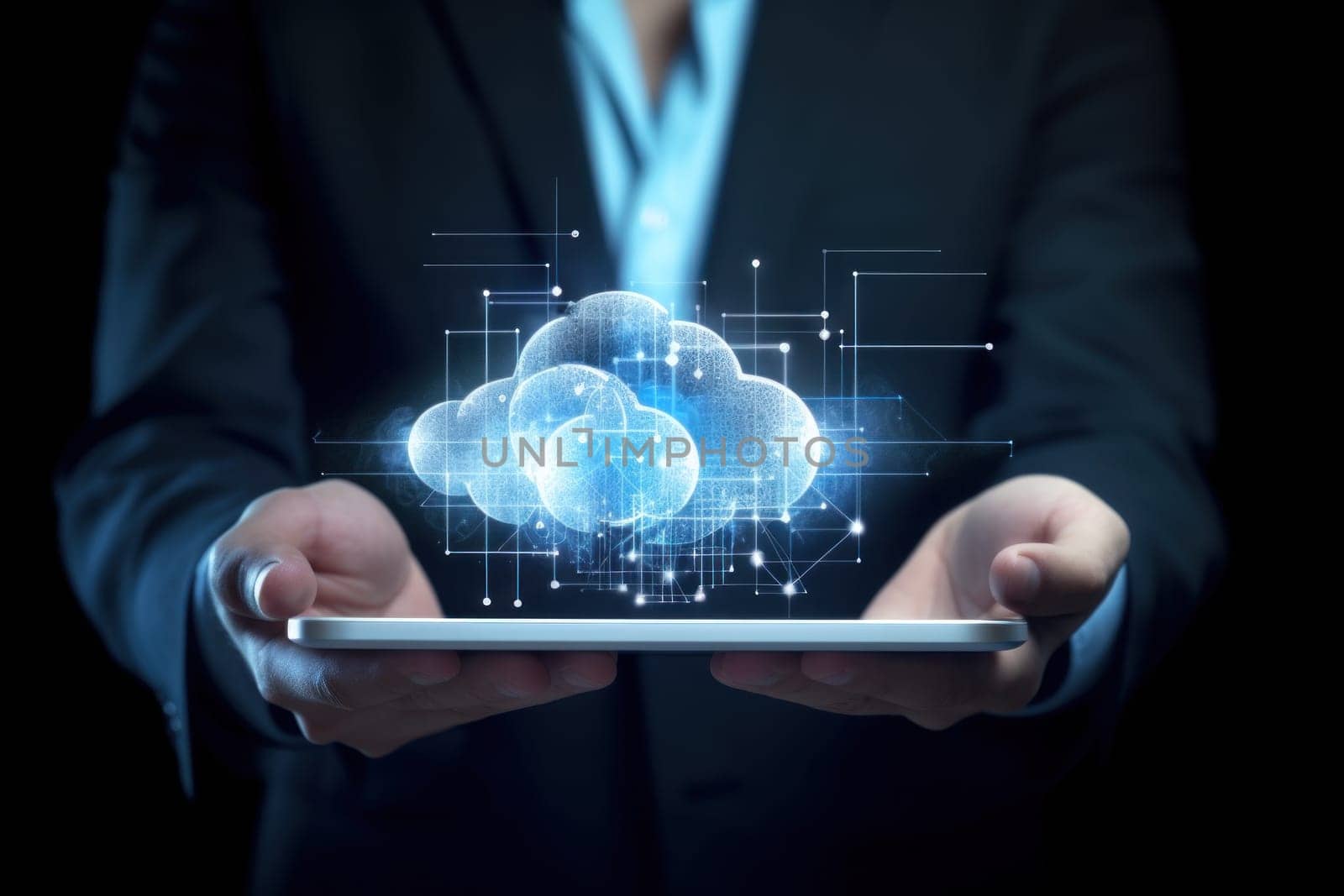 Cloud computing technology concept wallpaper.