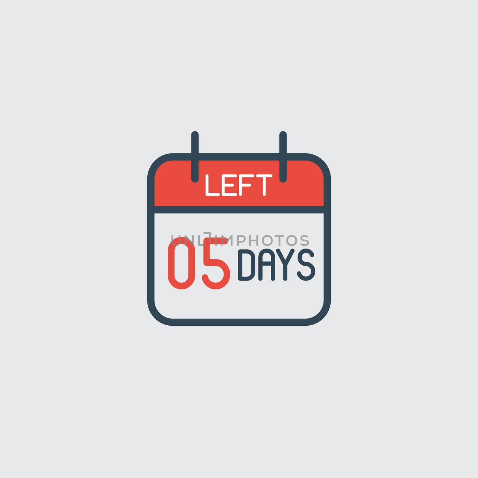 Countdown daily page calendar icon -31 days left. Number day to go. Agenda app, business deadline, date. Reminder, schedule simple pictogram.
