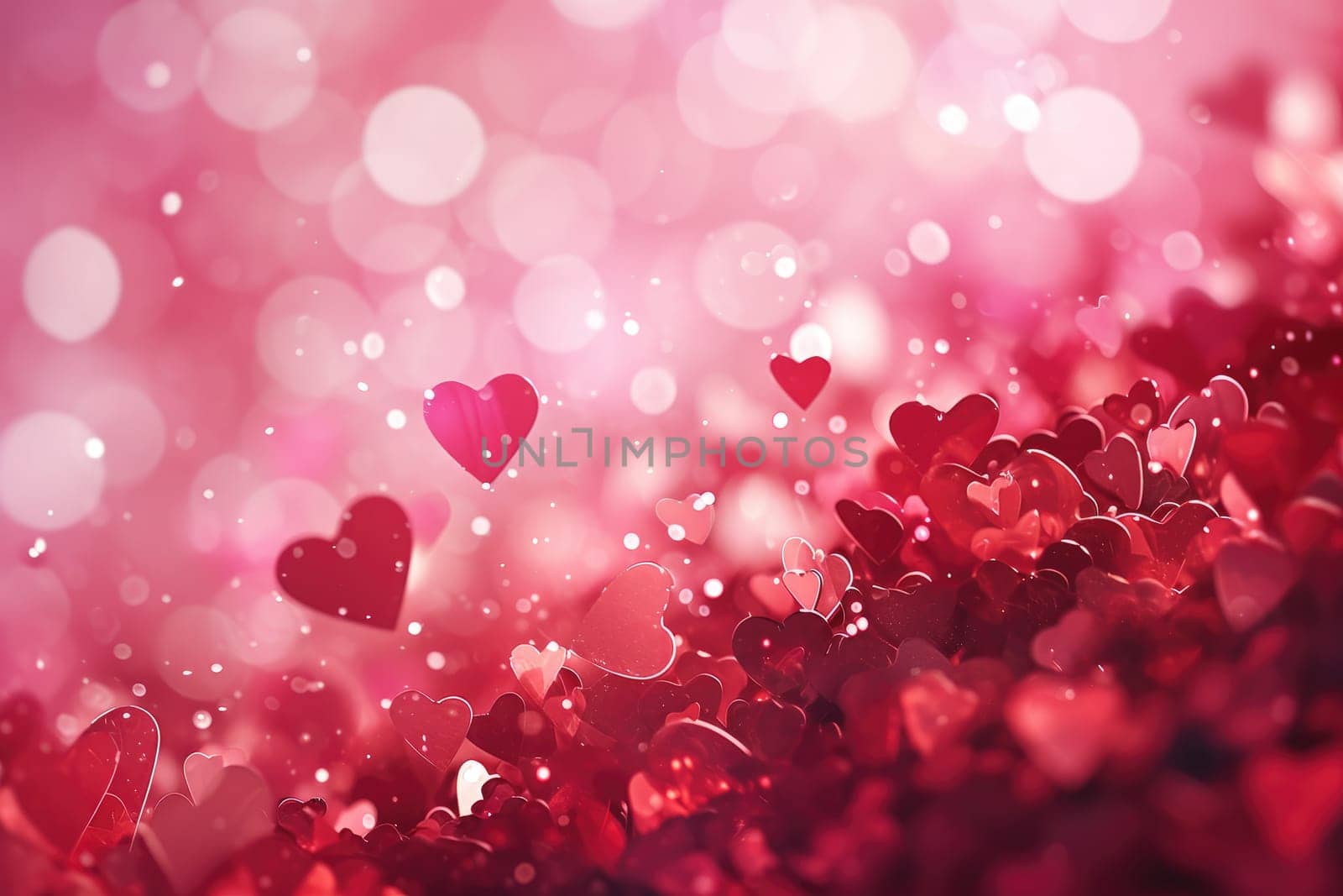 a romantic Valentine's Day background with a blend of soft pink and heart shaped elements by nijieimu