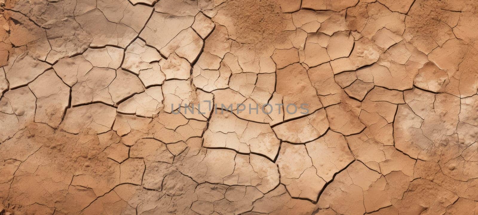 The parched texture of cracked dry earth, symbolizing drought and environmental challenges related to climate change.