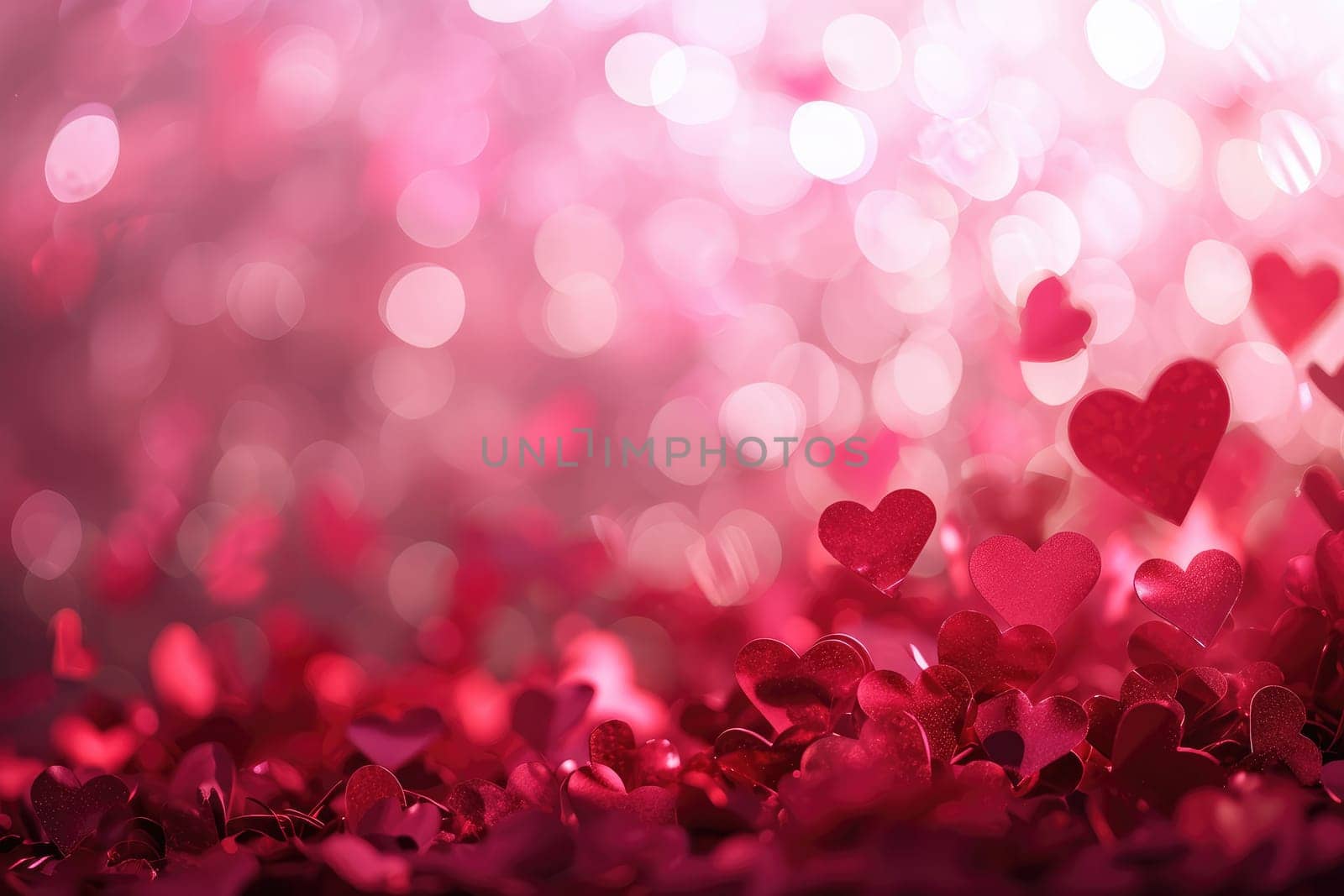 a romantic Valentine's Day background with a blend of soft pink and heart shaped elements by nijieimu