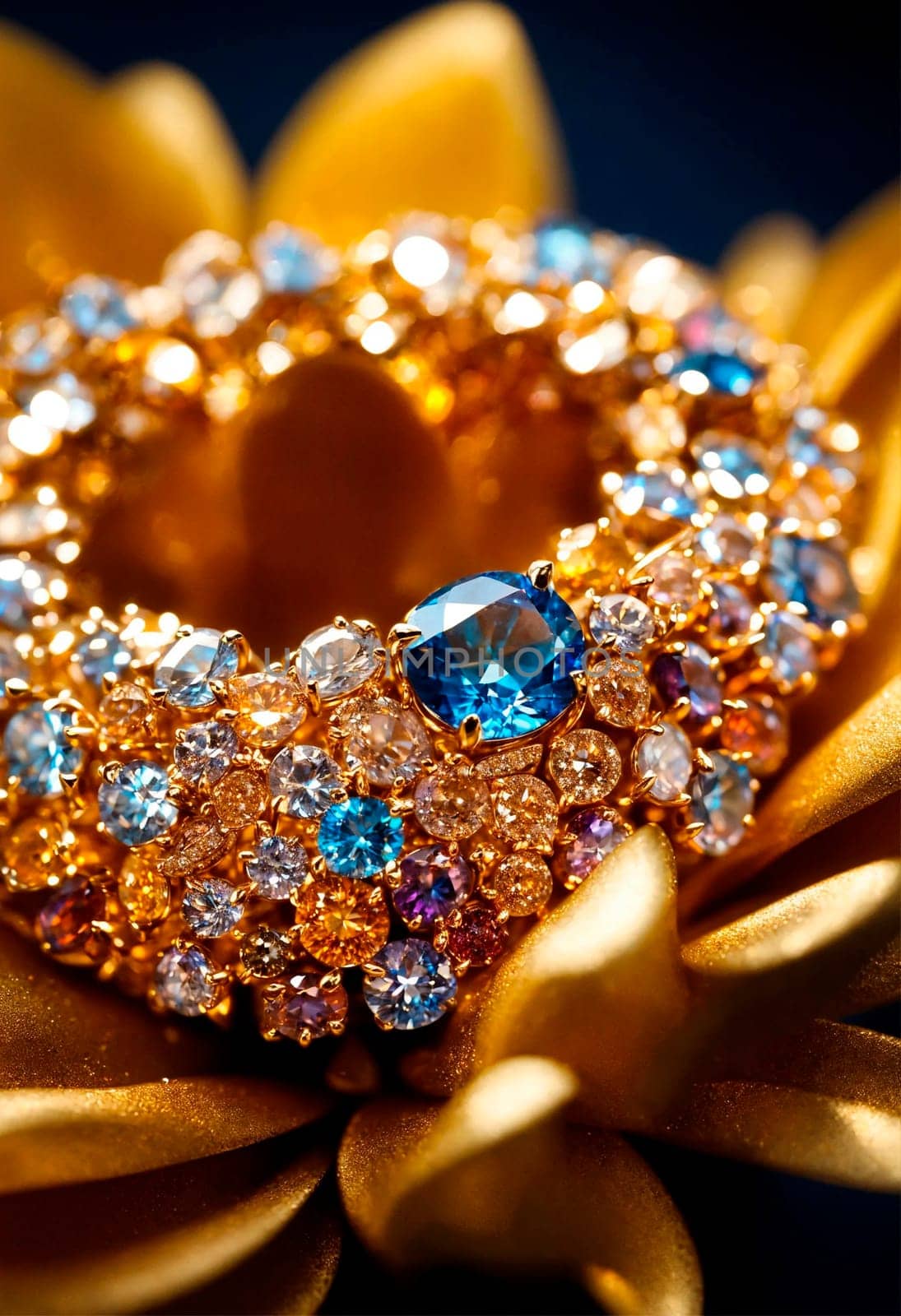 precious stones rings gold. Selective focus. by yanadjana