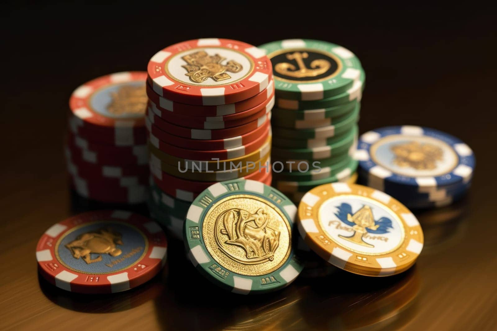 Poker chips background, gambling chips background.