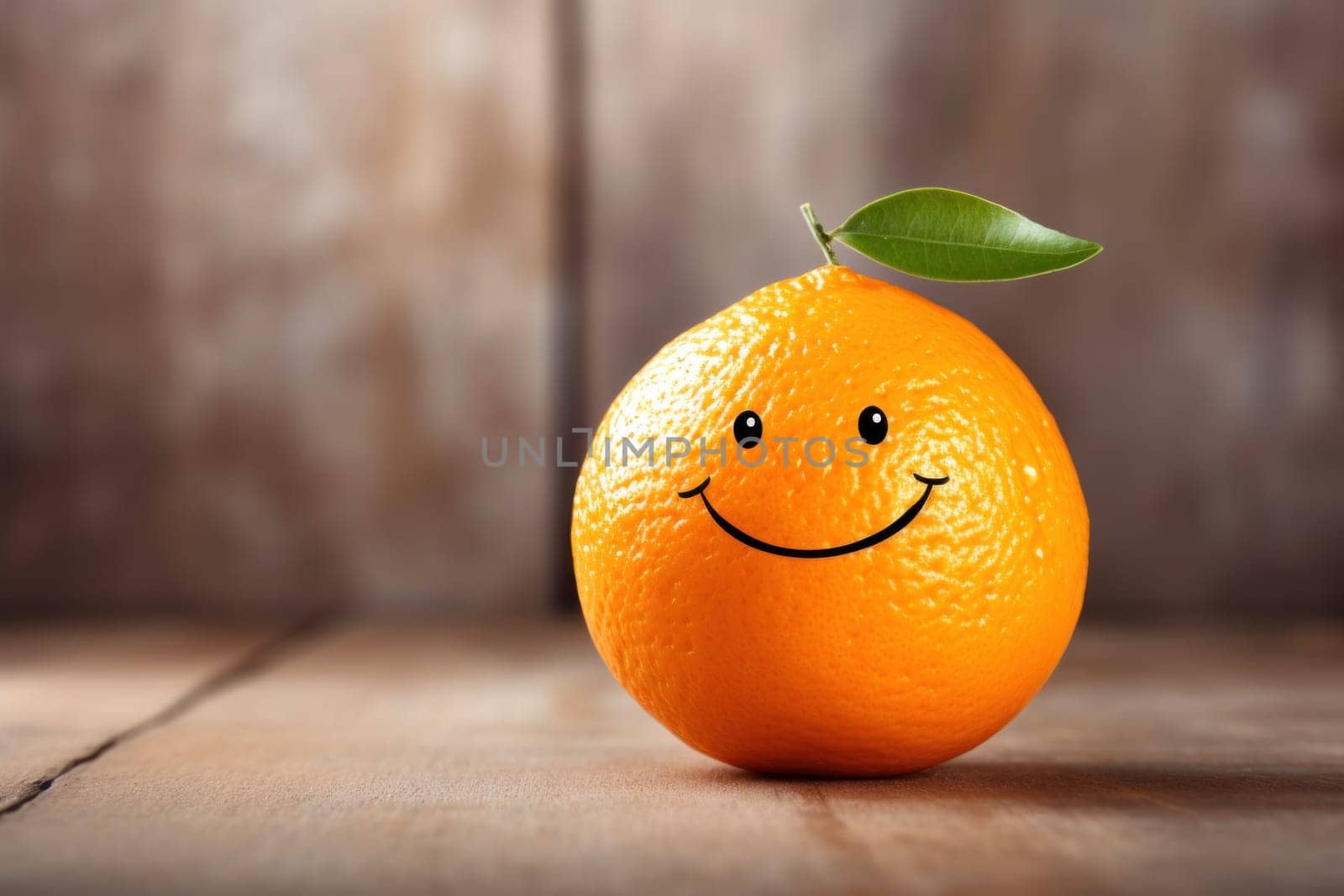 A cute smiling orange with a vibrant peel, vitamin c background by nijieimu