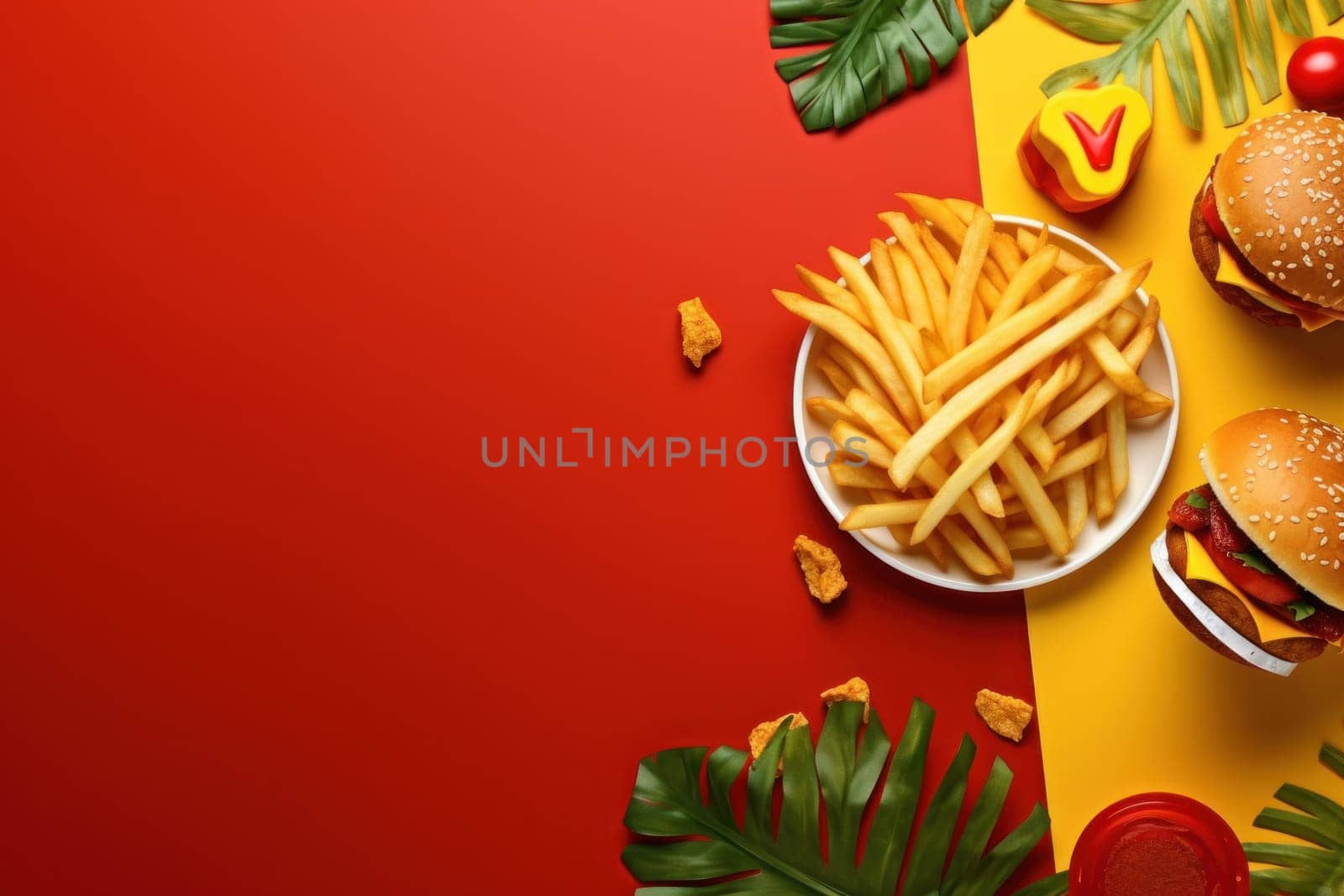 fast food design pattern or junk food design background by nijieimu