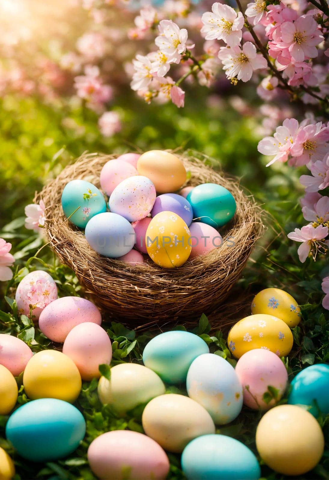 Beautiful Easter eggs for the holiday. Selective focus. by yanadjana