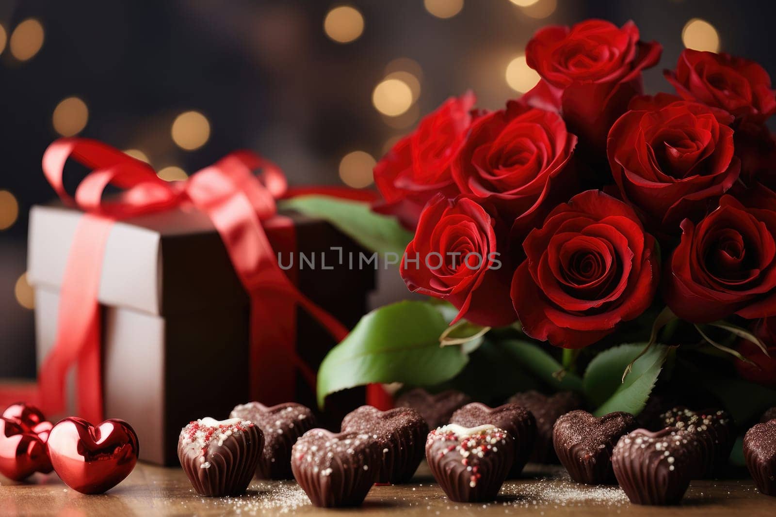 valentine's day celebration with red roses background by nijieimu