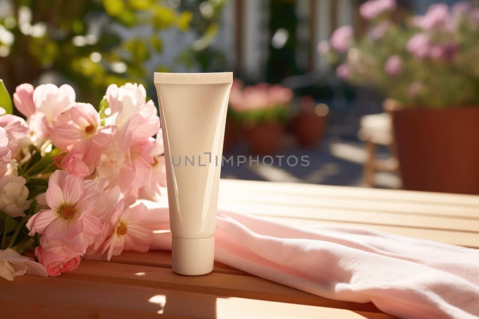 beauty products cosmetic mockup nature background by nijieimu