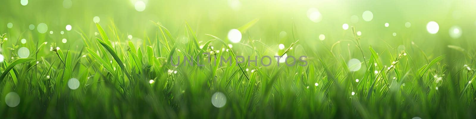 Green grass and the sunlight banner background