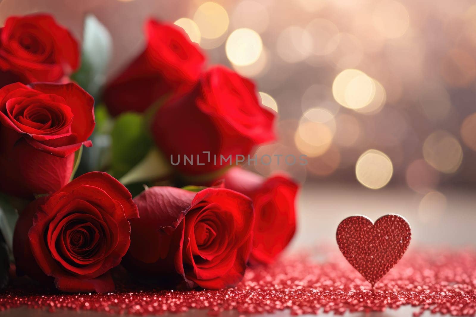 valentine's day celebration with red roses background by nijieimu