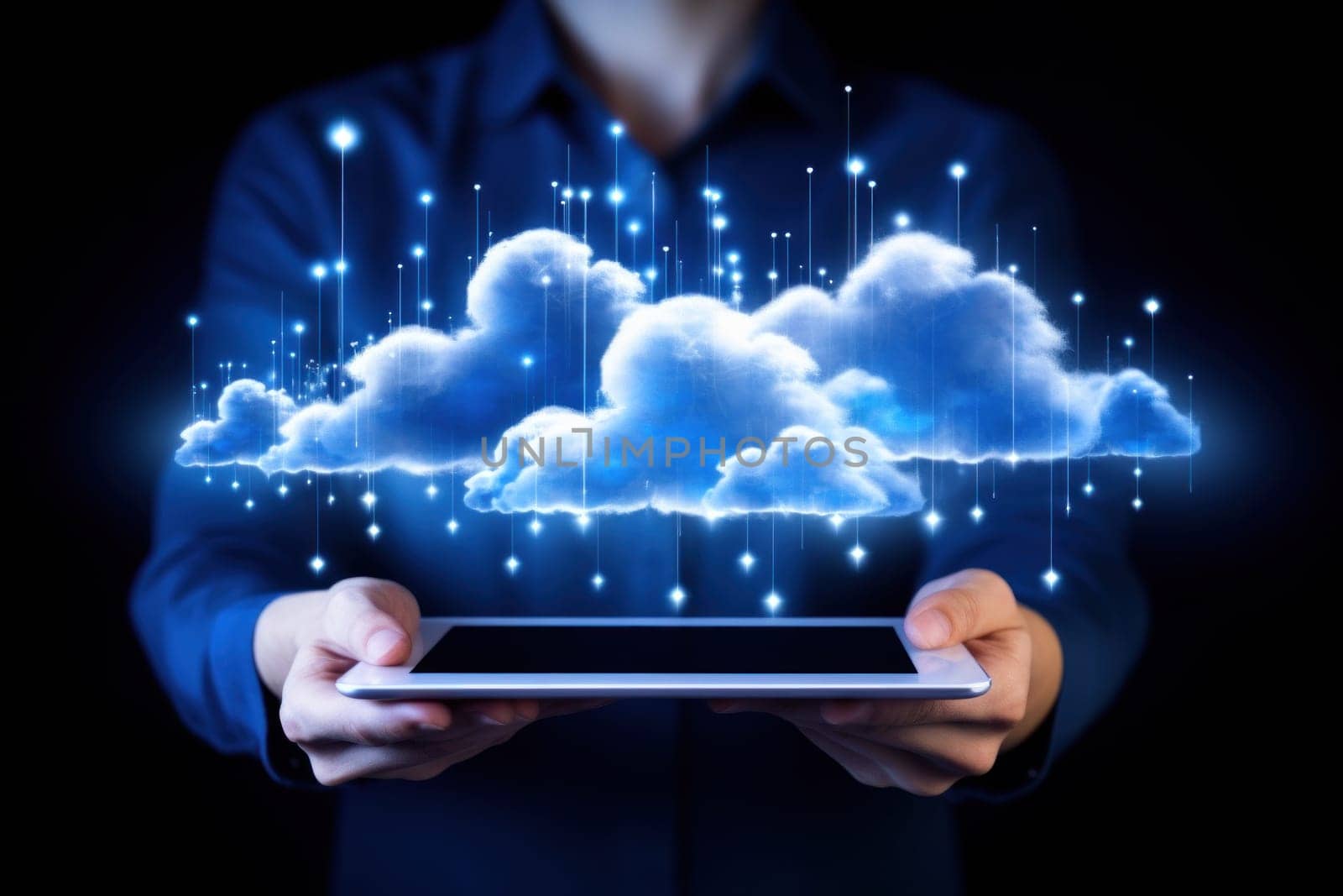 Cloud computing technology concept wallpaper.