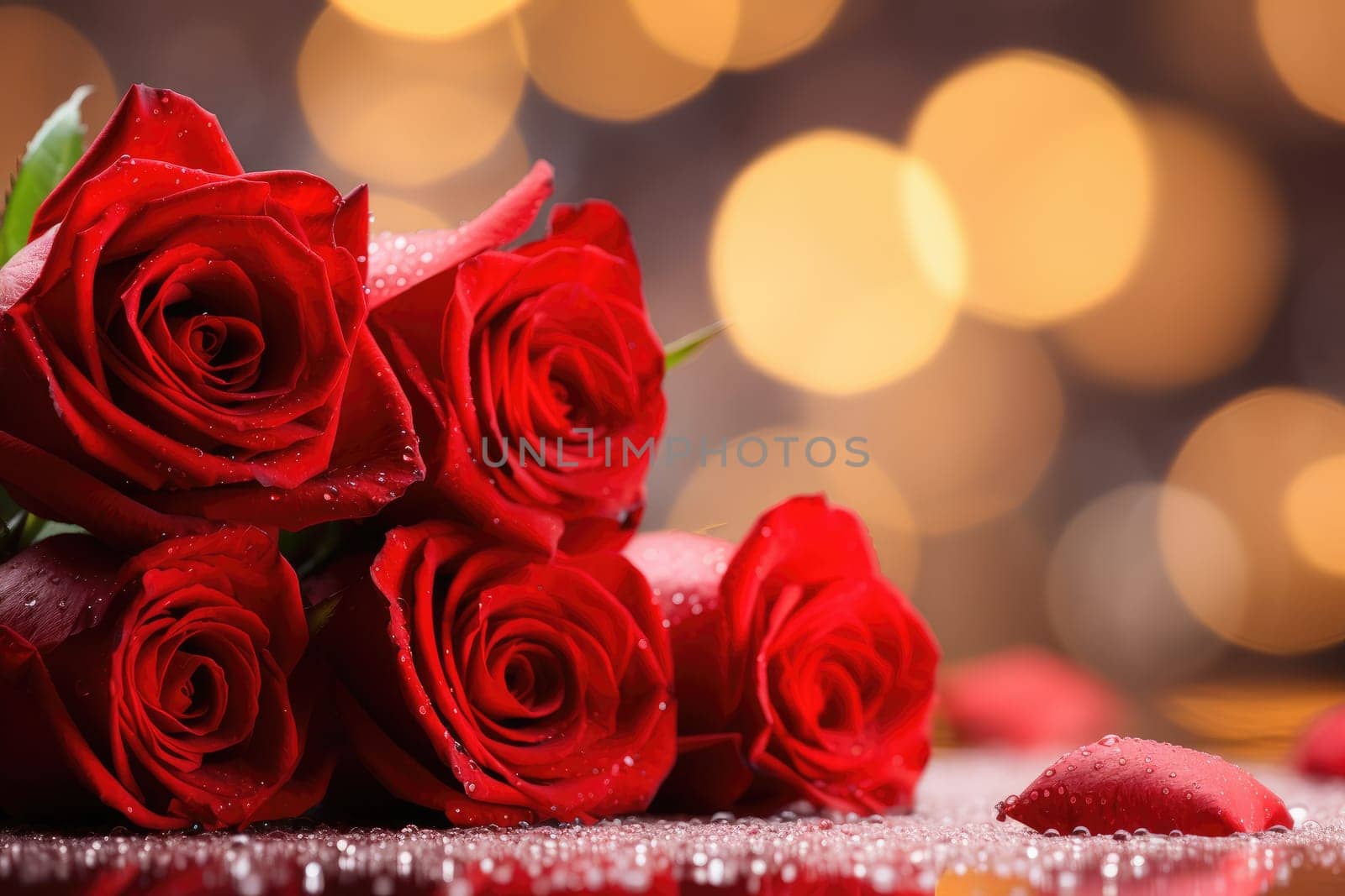 valentine's day celebration with red roses background.