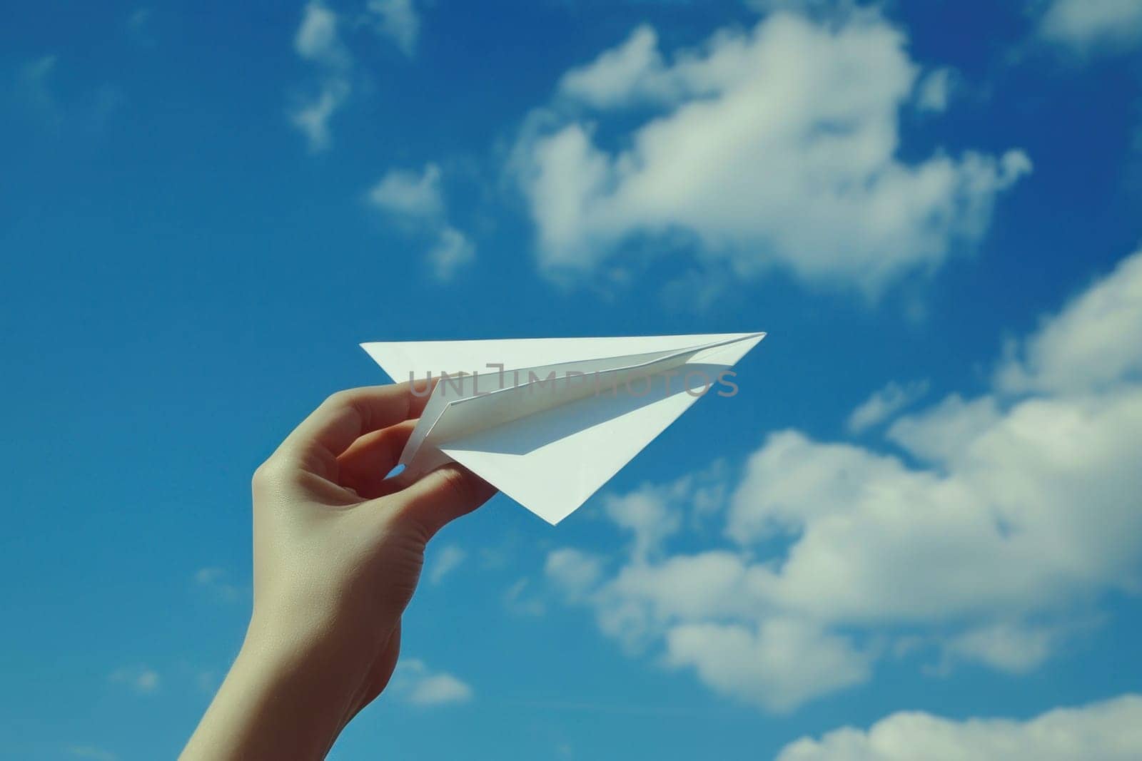 Concept the paper plane represents starting journey. Generative AI.