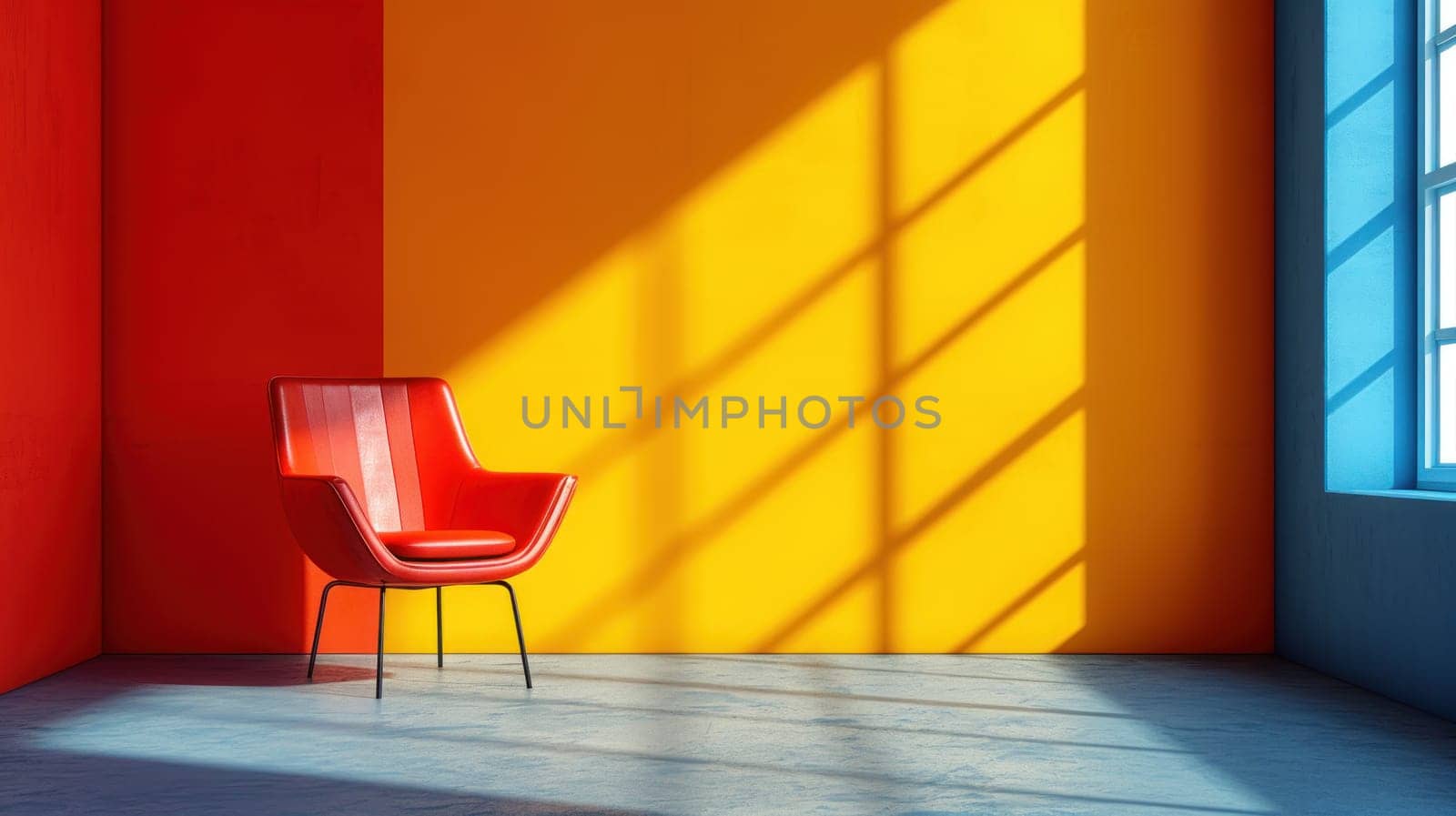 Chair vibrant minimalistic illustration. Generative AI by golfmerrymaker