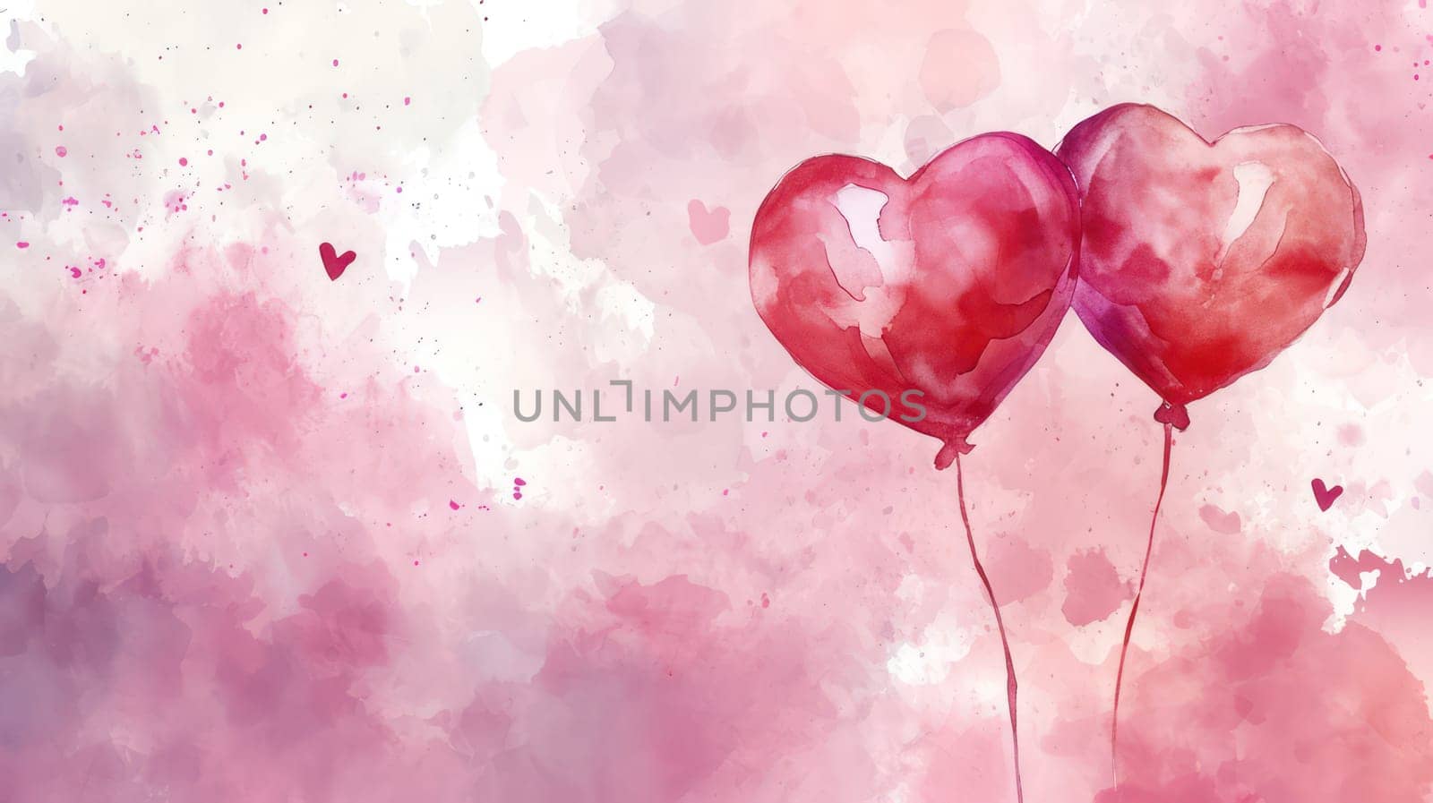 Water color valentine vintage background. Generative AI by golfmerrymaker